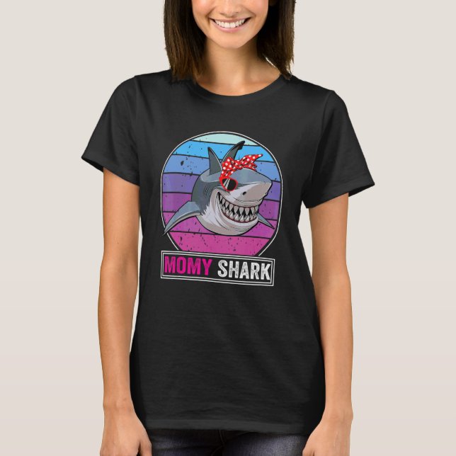 Mamma Shark Ocean Animal Family Mamma Mors dag T Shirt (Framsida)