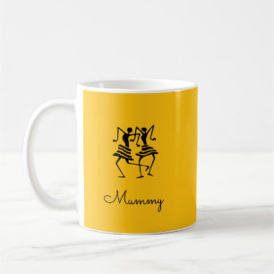 Mamma Silhouette Firande Dancers Orange Kaffemugg
