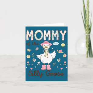 Mamma Silly Goose Första Födelsedagsillustration Kort