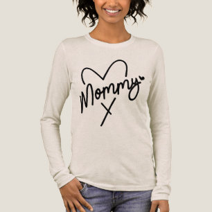 Mamma Simple Modern Script Typography Heart T Shirt