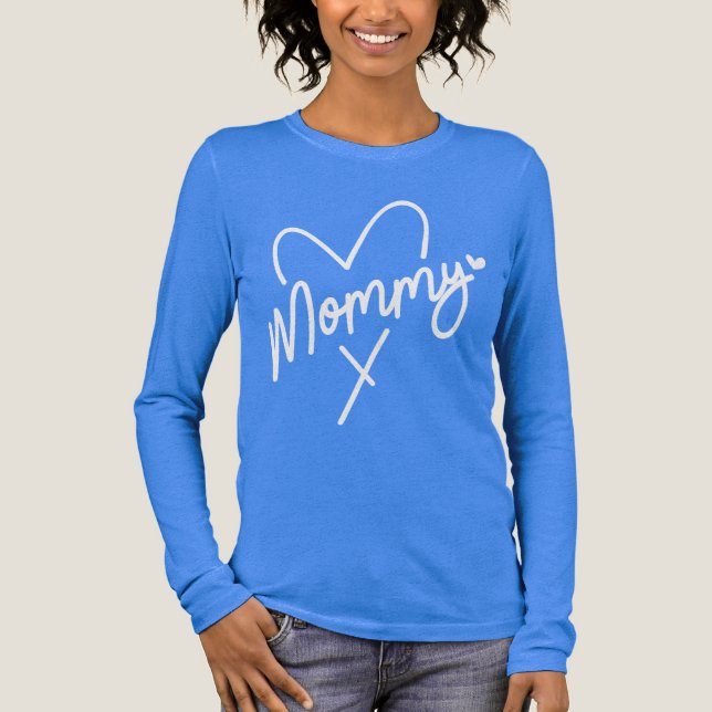 Mamma Simple Modern Script Typography Heart T Shirt (Framsida)