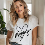 Mamma Simple Modern Script Typography Heart T Shirt<br><div class="desc">Mamma Simple Modern Script Typography Heart Women's Mode T-Shirt Top har texten "Mamma" i en roligt med moderna skript typografi accentuerade söta hjärtan. Perfekt som en gåva till mamma för födelsedag,  jul,  Mors dag med mera. Designad av Evco Studio www.zazzle.com/store/evcostudio</div>