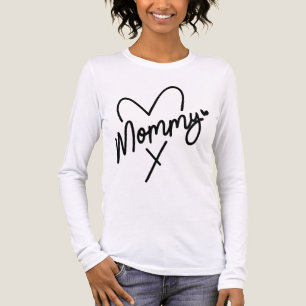 Mamma Simple Modern Script Typography Heart T Shirt