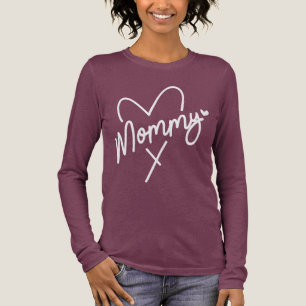 Mamma Simple Modern Script Typography Heart T Shirt