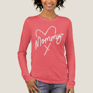 Mamma Simple Modern Script Typography Heart T Shirt