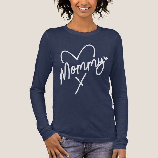 Mamma Simple Modern Script Typography Heart T Shirt (Framsida)
