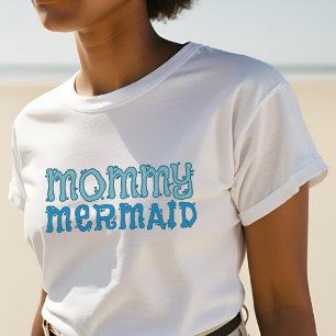Mamma Sjöjungfru Strand Bebis Shower T-Shirt