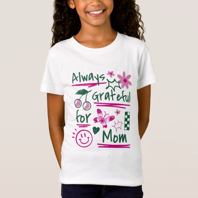 Mamma sjömil-blommor t shirt (Framsida)