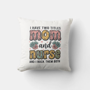 Mamma Sjuksköterska Blommig Vintage Citat Design_1 Kudde