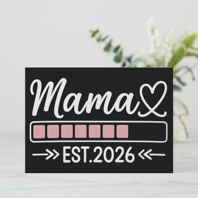 Mamma ska bli. 2026 Graviditetsannonsering Mamma  Inbjudningar (Stående Fram)