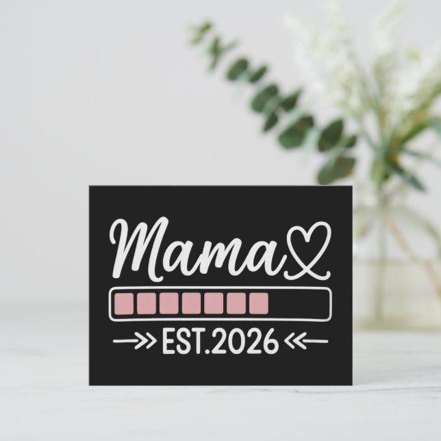Mamma ska bli. 2026 Graviditetsannonsering Mamma  Meddelande Vykort (Stående Fram)