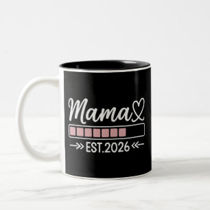 Mamma ska bli. 2026 Graviditetsannonsering Mamma Två-Tonad Mugg