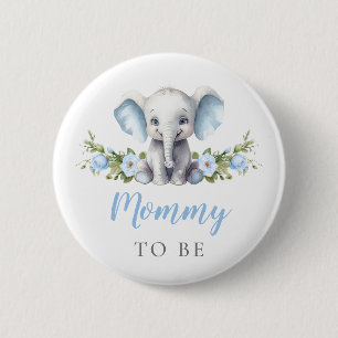 Mamma ska bli Blå elefant New mamma Pojke Shower Knapp
