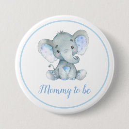 Mamma ska bli New Mamma Elephant Pojke Shower Blue Knapp
