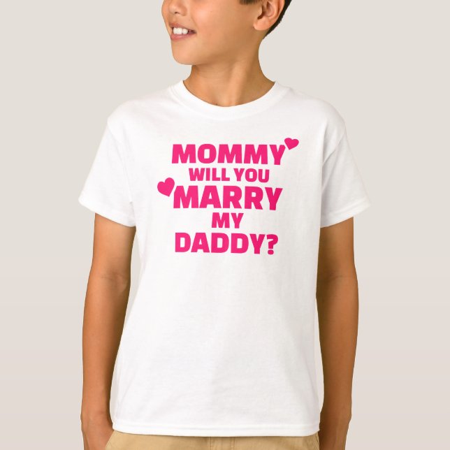 Mamma ska du gifta dig med min pappa? tee (Framsida)