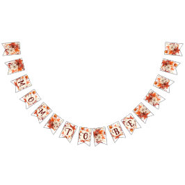 mamma ska falla blommigt löv babydusch vimplar