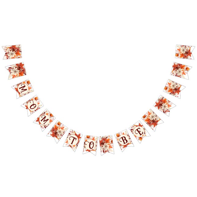 mamma ska falla blommigt löv babydusch vimplar (Alla)