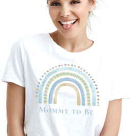 Mamma ska vara Blue Boho Rainbow T Shirt