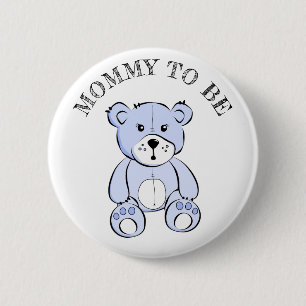 Mamma ska vara Blue Nalle Baby Shower-knapp Knapp