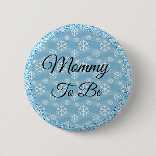 Mamma ska vara Blue Winter Snowflake Baby-knapp Knapp