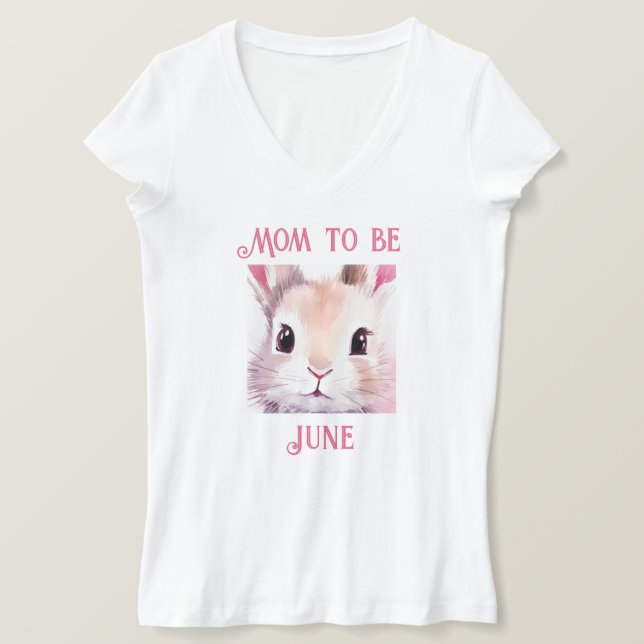 Mamma ska vara bunny vattenfärgsrosa t shirt (Design framsida)