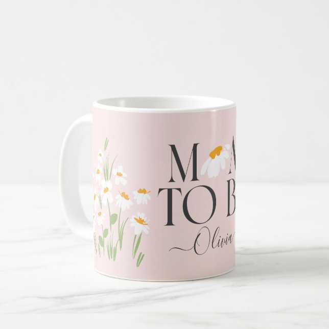 Mamma ska vara daisy blommigt babydusch nyfödd beb kaffemugg (Framsida vänster)