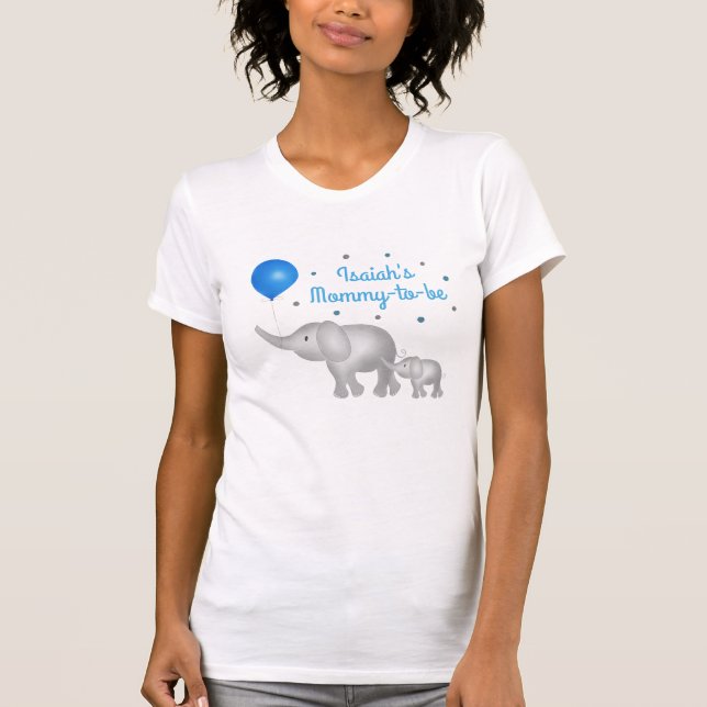 Mamma ska vara elefant Mamma & Pojke babyskor T Shirt (Framsida)