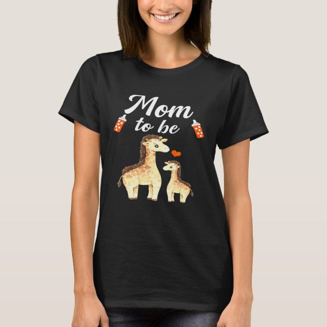 Mamma ska vara giraffe babyskor t shirt (Framsida)