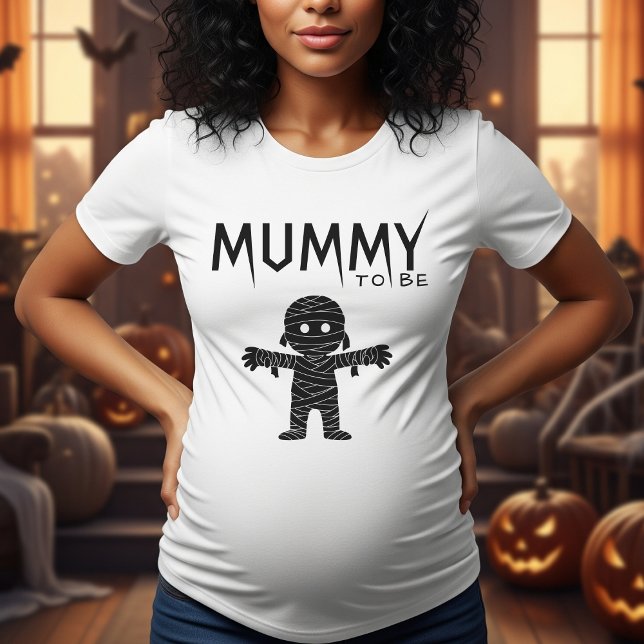 Mamma ska vara Halloween Baby Shower Mamma White T Shirt (Mummy to be Halloween baby shower shirt for mother)