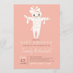 Mamma ska vara halloween babyskor inbjudningar