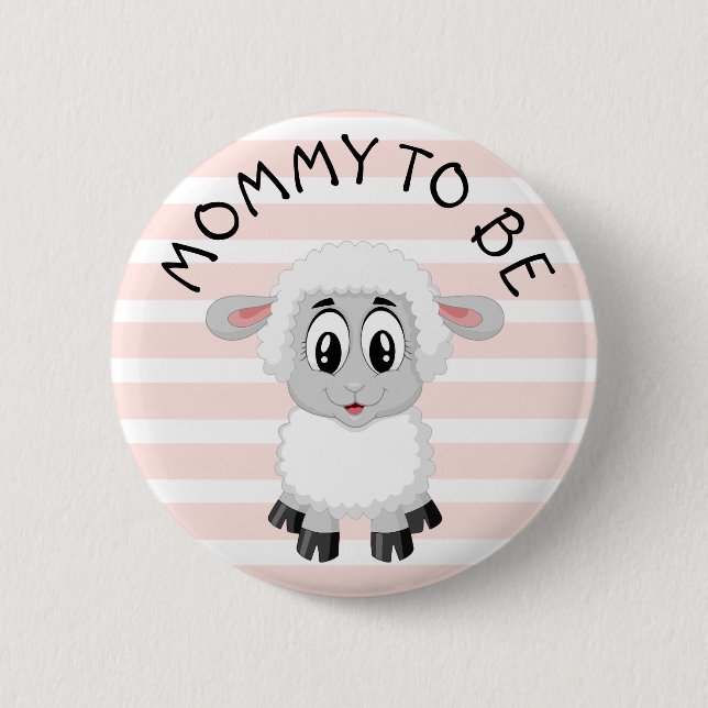 Mamma ska vara Lamb Rosa Girl Girl Girl Shower Knapp (Framsida)