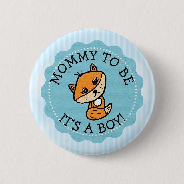 Mamma ska vara Little Fox Baby Shower Knapp (Framsida)
