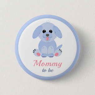 Mamma ska vara Pojke-dusch Nya mamma Puppy Blue Knapp