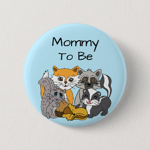 Mamma ska vara Woodland Forest Animals Baby Shower Knapp