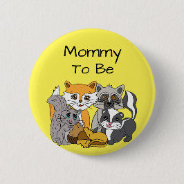 Mamma ska vara Woodland Forest Animals Baby Shower Knapp