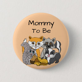 Mamma ska vara Woodland Forest Animals Baby Shower Knapp