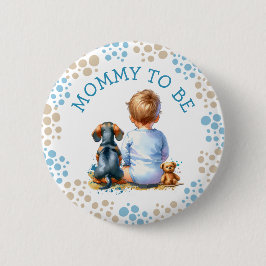 Mamma skall | Baby och Dachshund Baby Shower Knapp