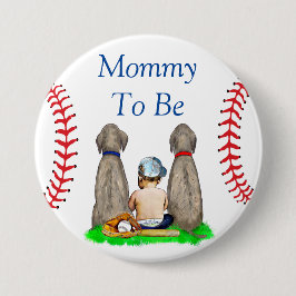 Mamma skall | Baseball ThenzBoy's Baby Shower Knapp