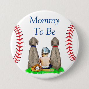 Mamma skall Baseball ThenzBoy's Baby Shower Knapp