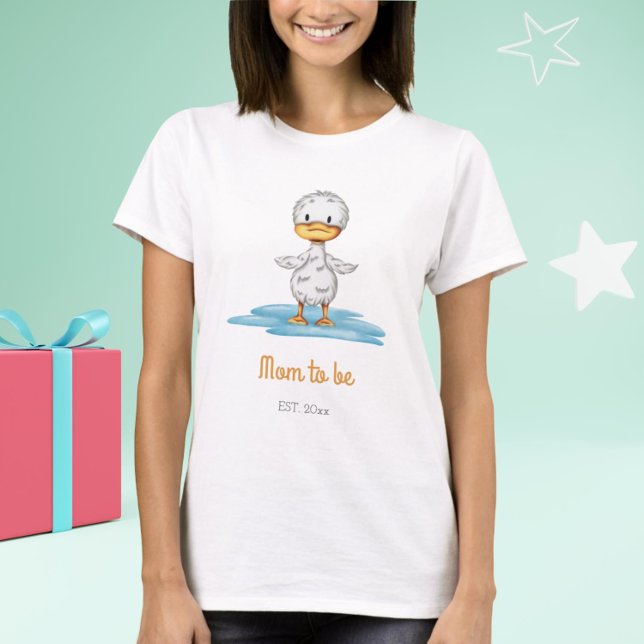 Mamma skall vara kute och ankling t shirt (Mom to Be Cute Duckling T-Shirt)
