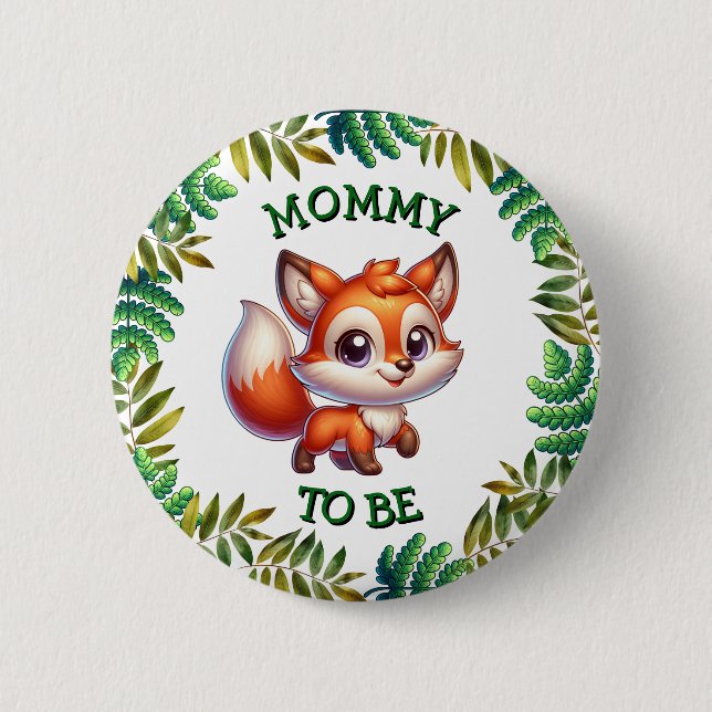 Mamma skall | Woodland Thworthy Baby Shower Knapp (Framsida)
