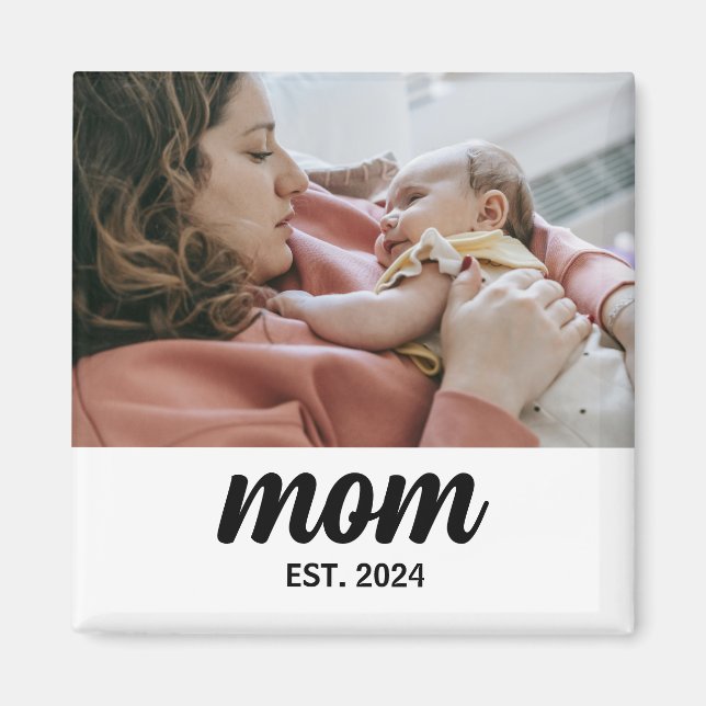 Mamma skapade foto presentmagnet magnet (Framsidan)