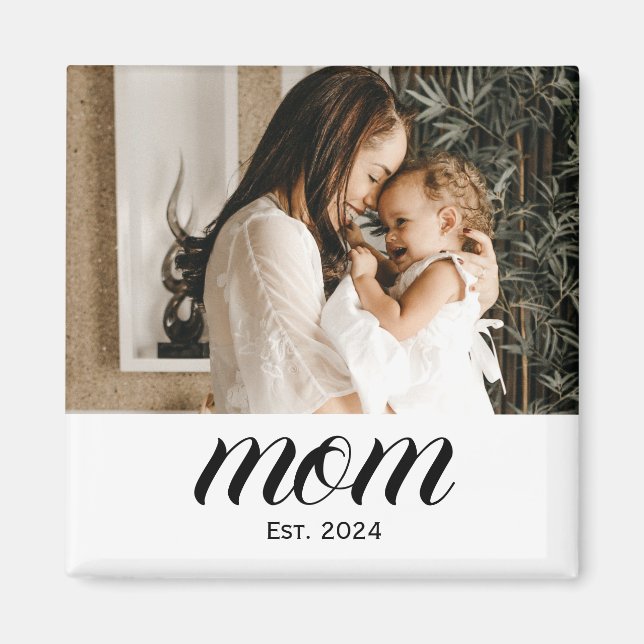 Mamma skapade foto presentmagnet magnet (Framsidan)