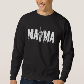 Mamma Skelett Hand Gotisk Födelsedag Halloween Fam Lång Ärmad Tröja