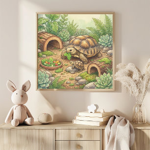 Mamma Sköldpadda och Bebis Barndom Poster