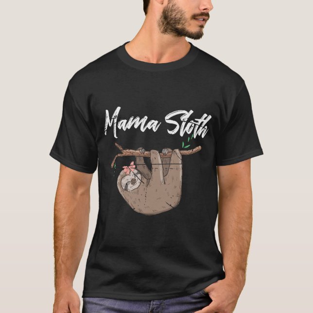 Mamma Sloth Pet Mamma T Shirt (Framsida)