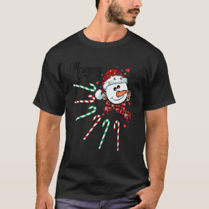 Mamma Snögubbe Candy cane Julafton Funny T Shirt