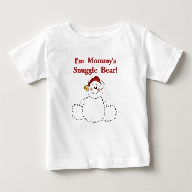 Mamma Snuggle Bear Mamma jul Tee Shirt (Framsida)