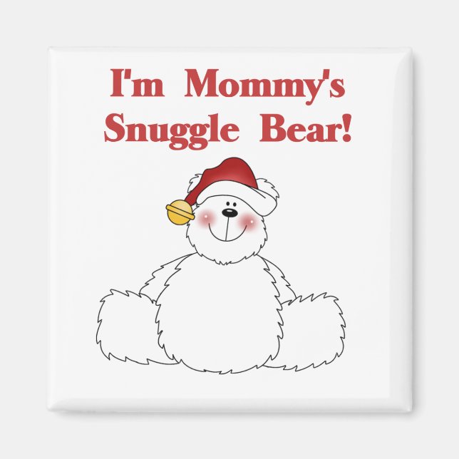 Mamma Snuggle Bear T-shirts och Gifts Magnet (Framsidan)