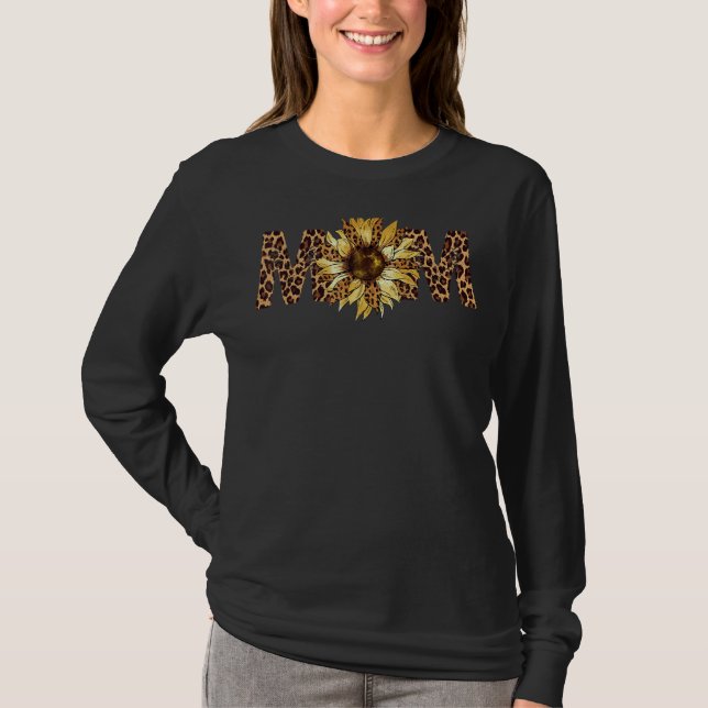 Mamma Solros Leopard skriver ut sommartid för kvin T Shirt (Framsida)